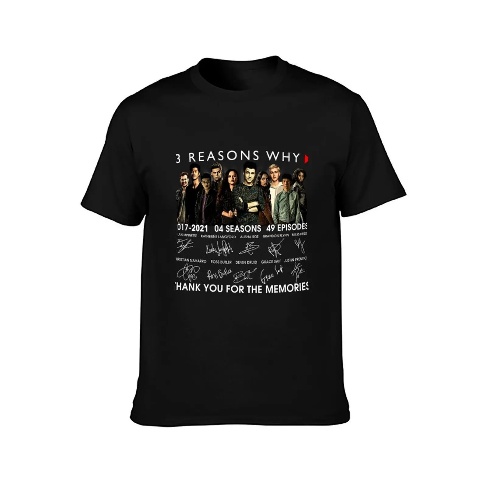 13 Reasons Why Members Signature And Thank You For The Memories Shirt T-Shirt Summer Casual Loose T-Shirt