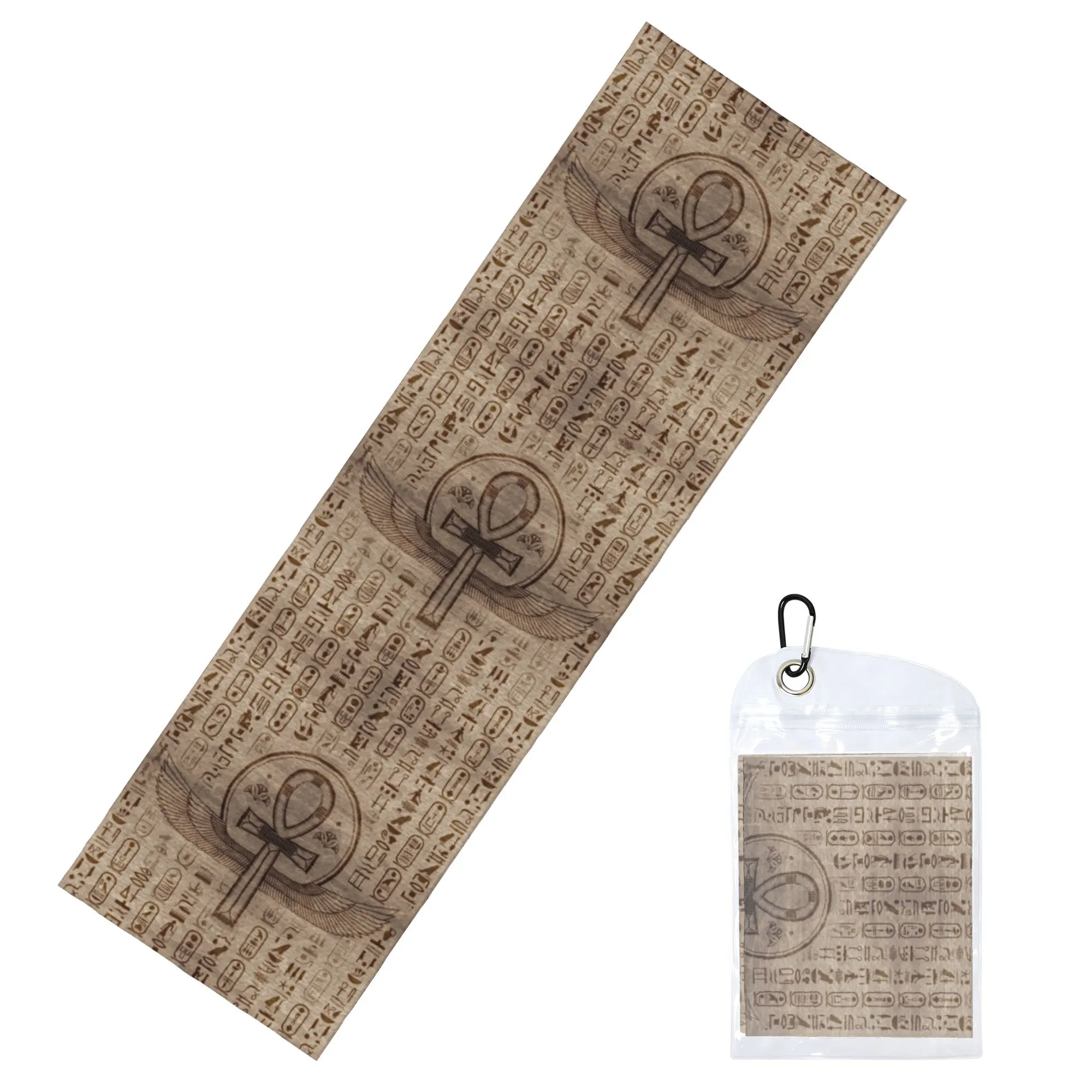 Egyptian Cross Ankh Cold Exercise Towel Ancient Egypt Hieroglyphics Yoga Fitness Running Outdoor Activities Travelling Towels