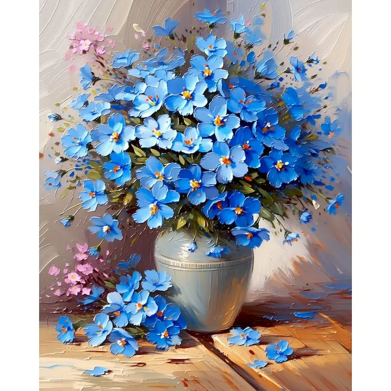 CHENISTORY Paint By Numbers Floral Bouquet Canvas Painting HandPainted Oil Painting By Numbers Kill Time Art Supplies Home Decor