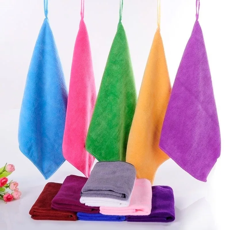 10pcs Cleaning Towels Hanging Square Towels Golf Club Towel Portable Wiping Cloths Multi-purpose Kitchen Cloths Home Textile