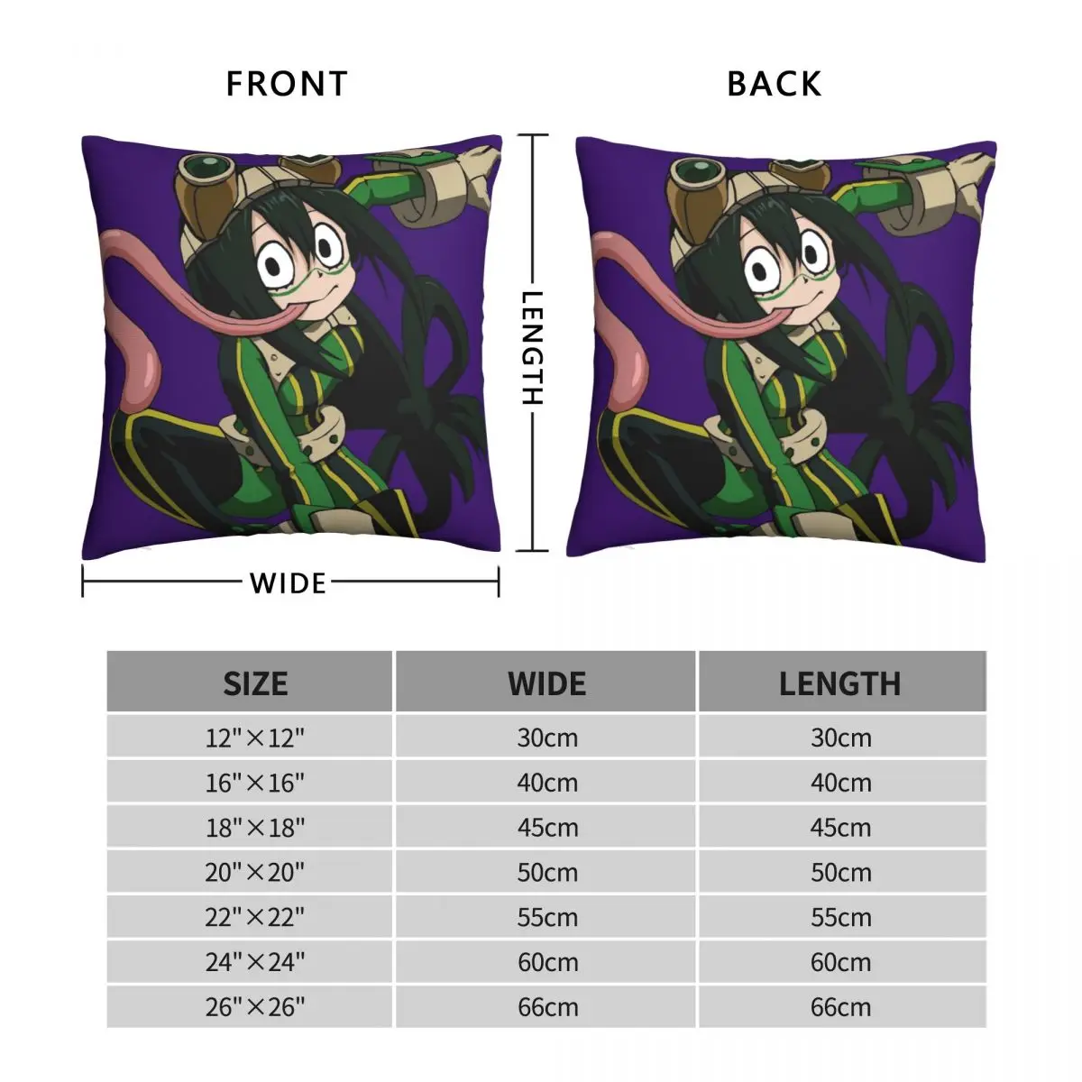 Tsuyu Asui Froppy Best Girl Pillowcase Polyester Linen Velvet Printed Zip Decorative Throw Pillow Case Sofa Cushion Cover 18