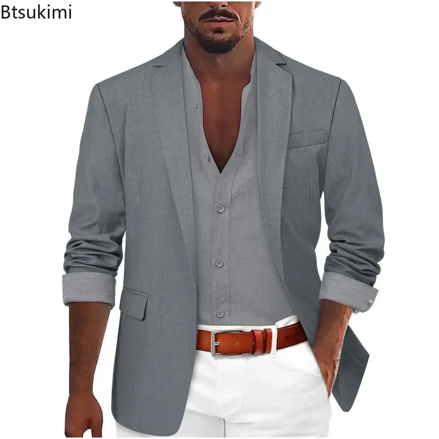 2025 Fashion Men's Clothing Business Casual Blazer Coats Classic Single Button Slim Fit Suit Jackets Elegant Gentleman Suit Tops