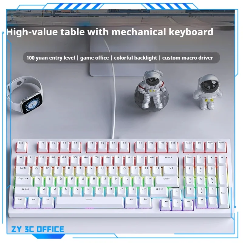 New 2024  Ruiyi F98  wired  mechanical keyboard is suitable  laptops  desktop computers  tea axis  green axis  red axis