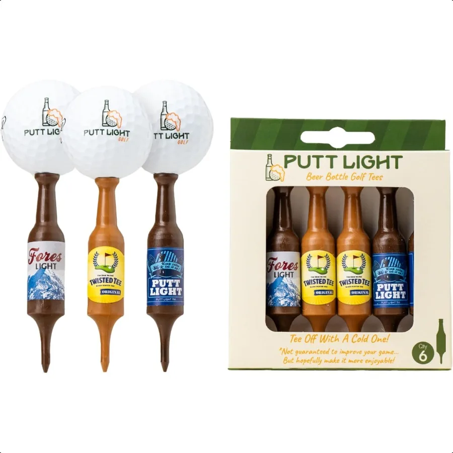 

Beer Bottle Golf Tees Virtually Unbreakable and Recyclable Plastic Golf Tee 6 Pack Golf Gift for Men Bachelor Party Novelty Gif