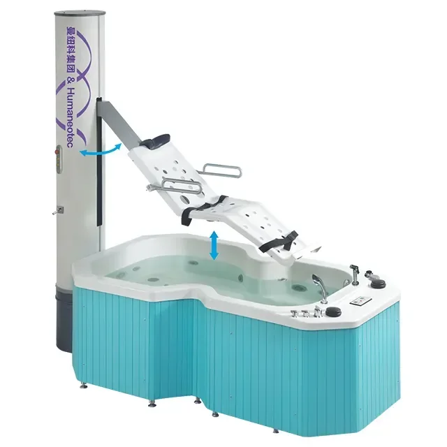 Butterfly Hydrotherapy Bathtub Sterilization System Hydro Massages Bath Tub Equip with Integrated Transfer Stretcher