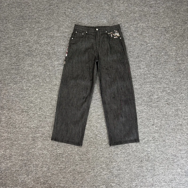 

Модные джинсы с осенней цветочной вышивкой, уличная одежда, джинсы из высококачественной ткани