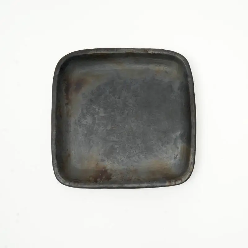 طبق مربع كبير من فخار Longpi وطبق حجر ريفي - طبق تقديم فريد لديكور المنزل والترفيه #2
