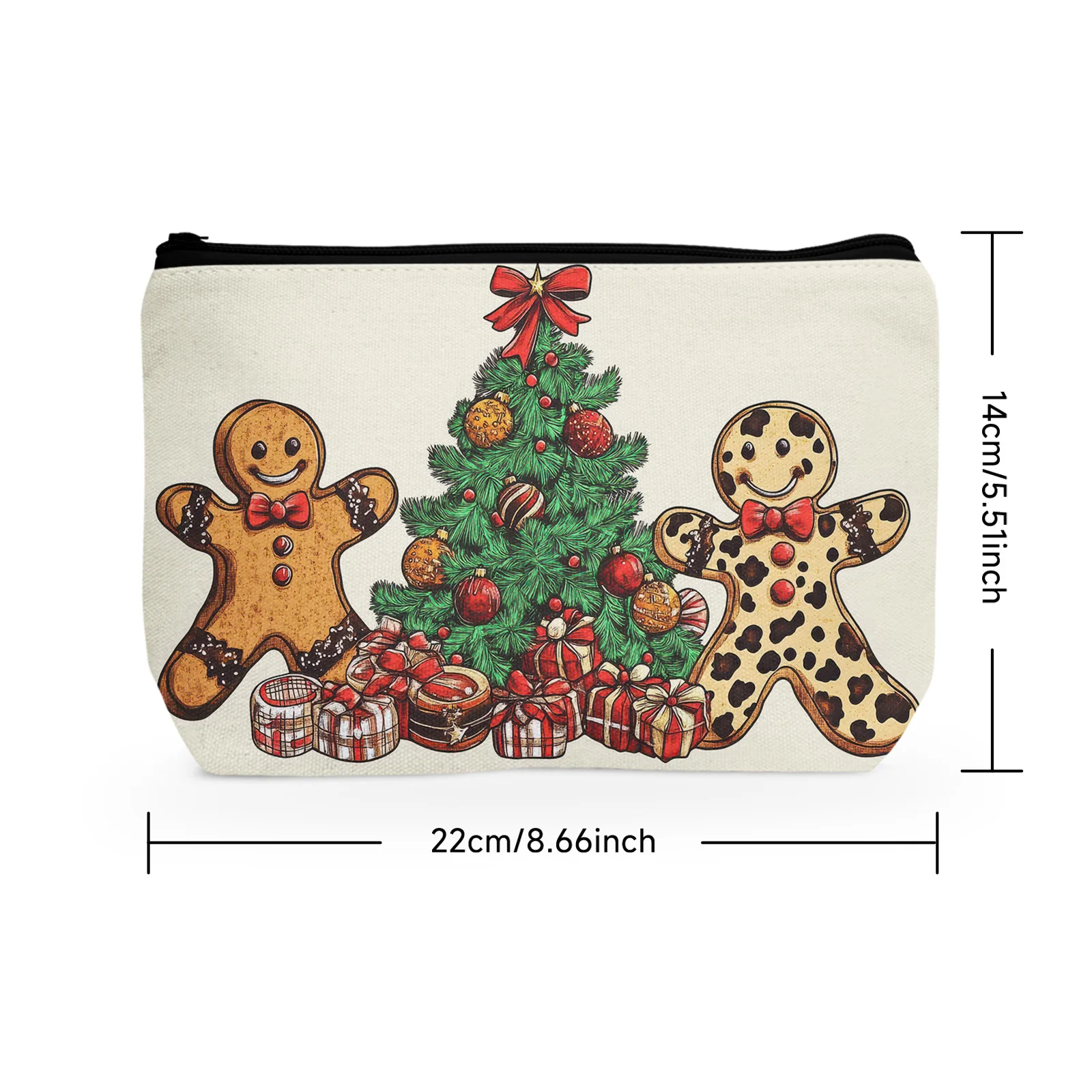 1Pc Christmas Gift Christmas Trees Makeup Bag Christmas Cookies Cosmetic Bag Marry Christmas Gift For Classmates Friend