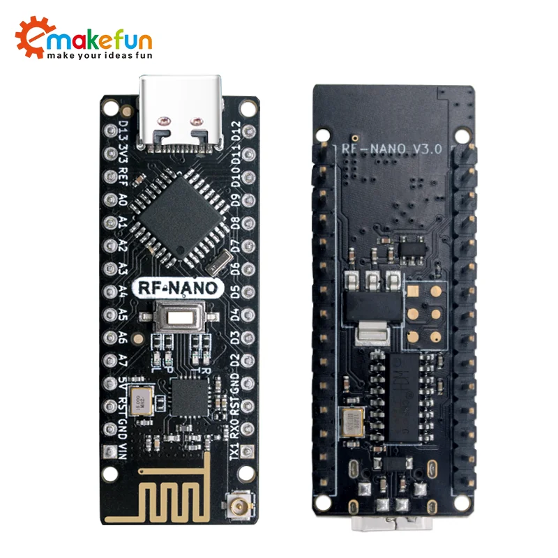 RF-Nano for Arduino Nano V3.0, Type C Nano Board ATmega328P CH340 Integrate NRF24L01+2.4G Wireless Compatible With RF24 Library