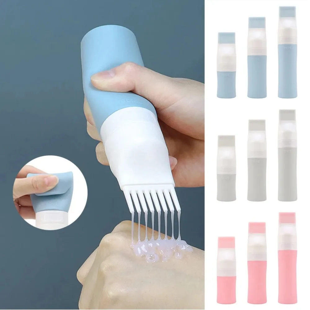 

38/60/80ml Hair Dye Applicator Brush Bottles Silicone With Comb Shampoo Container Hairdressing Makeup Tool Lotion Squeeze Tube