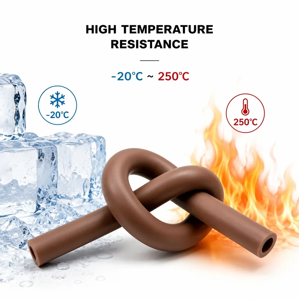 Brow FKM fluorine rubber hose ID 2-14mm Wear resistance/aging resistance/good elasticity/flexible fluororubber pipe