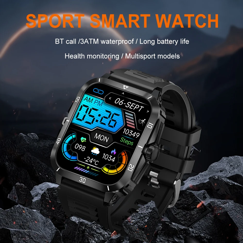 Sport Smart Watch Waterproof Bluetooth-Compatible 5.3 Call Watch 100+ Sport Modes Heart Rate Blood Oxygen Sleep Monitor for Men