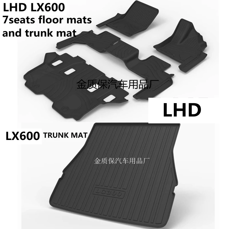 Fit for LEXUS LX600 car carpet LEXUS LX600 car floor mats trunk mat Full Set Trim to Fit For LEXUS LX600 waterproof floor mats