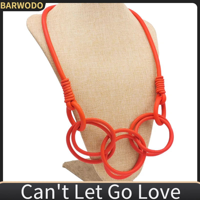 BARWODO New Rubber Chain Necklace For Women Simple Handmade Elasticity Jewelry Sweater Chains Party Accessories Luxury Necklaces