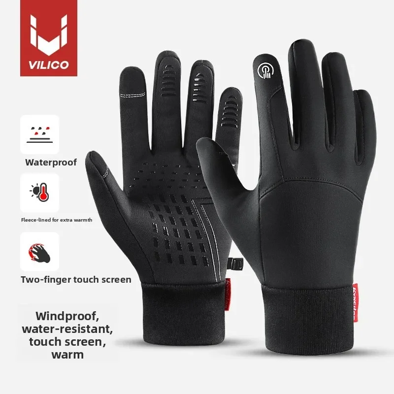 Men Women Outdoor Sports Autumn Winter Skiing Cycling Warm Thermal Waterproof Windproof Touch Screen Gloves Velvet Lining