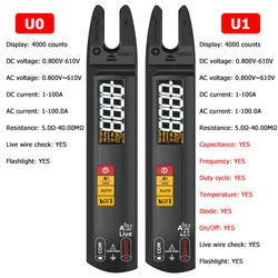 Rechargeable Digital Clamp Meter Fork DC AC 100A Smart Ammeter Pliers T-RMS Current Auto Multimeter Voltage Ohm Electrical Test