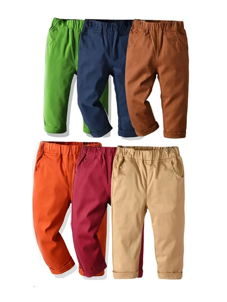 2024 Brand Boys pants autumn kids clothing baby casual pants cotton jeans 1-8Y Toddler cargo pants view 5