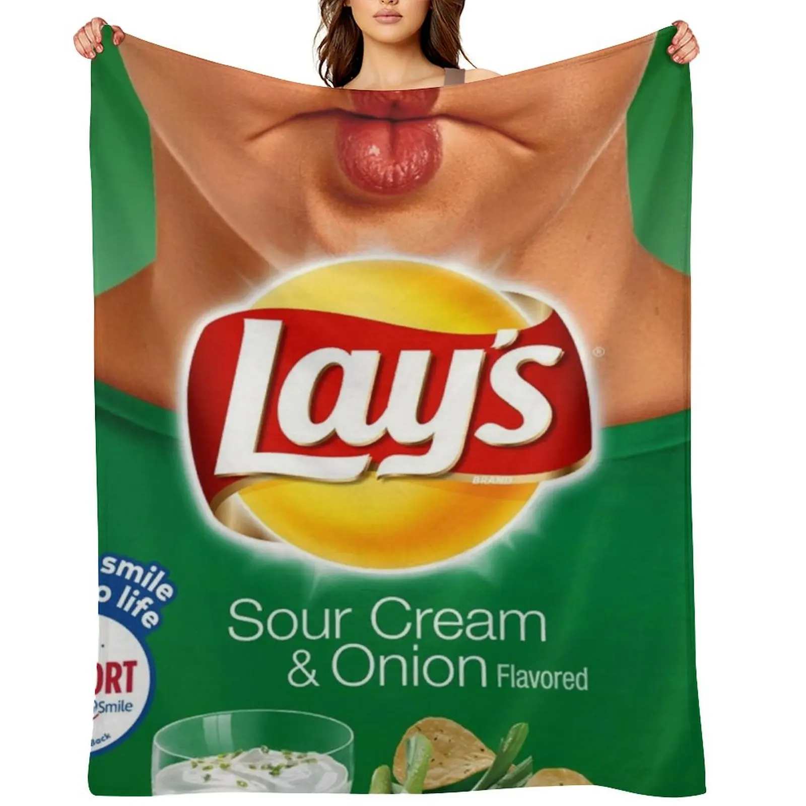 

Potato Chips Throw Blanket manga Travel Beautifuls Flannels Blankets