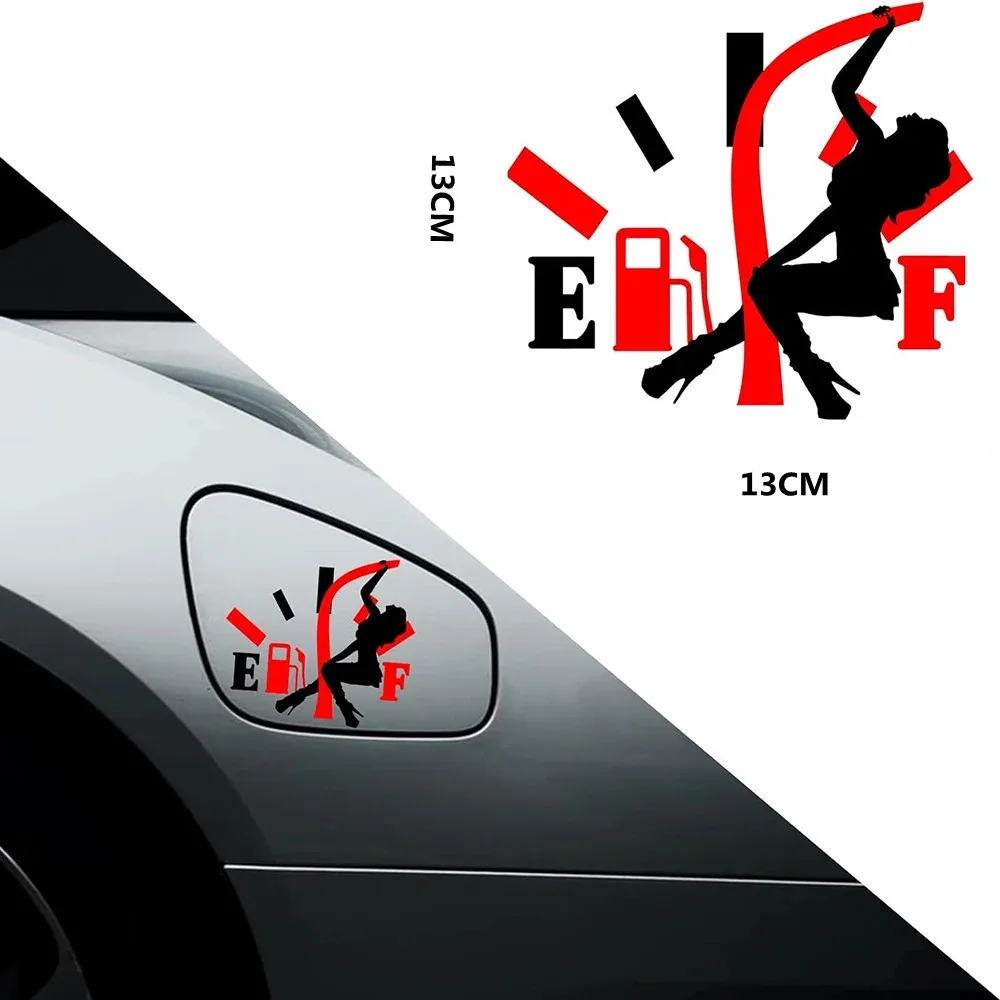 High Gas Consumption Car Sticker, Funny Angry Boys Fuel Gauge Empty Vinyl Decal, Waterproof DIY Auto Decoration