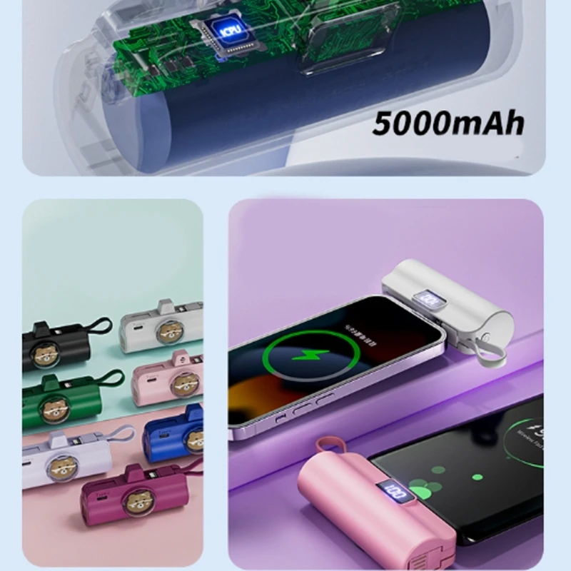 Battery Enclosure Digital Display Power Case TypeC Cable Mobile Power Supply Box for 18650/21700