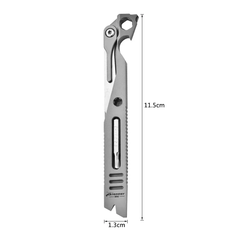 Imagem -06 - Titanium Alloy Multi-function Hexagon Wrench Abridor de Garrafas Faca Dobrável Cirúrgica Outdoor Survival Edc Tool Chave de Fenda Edc