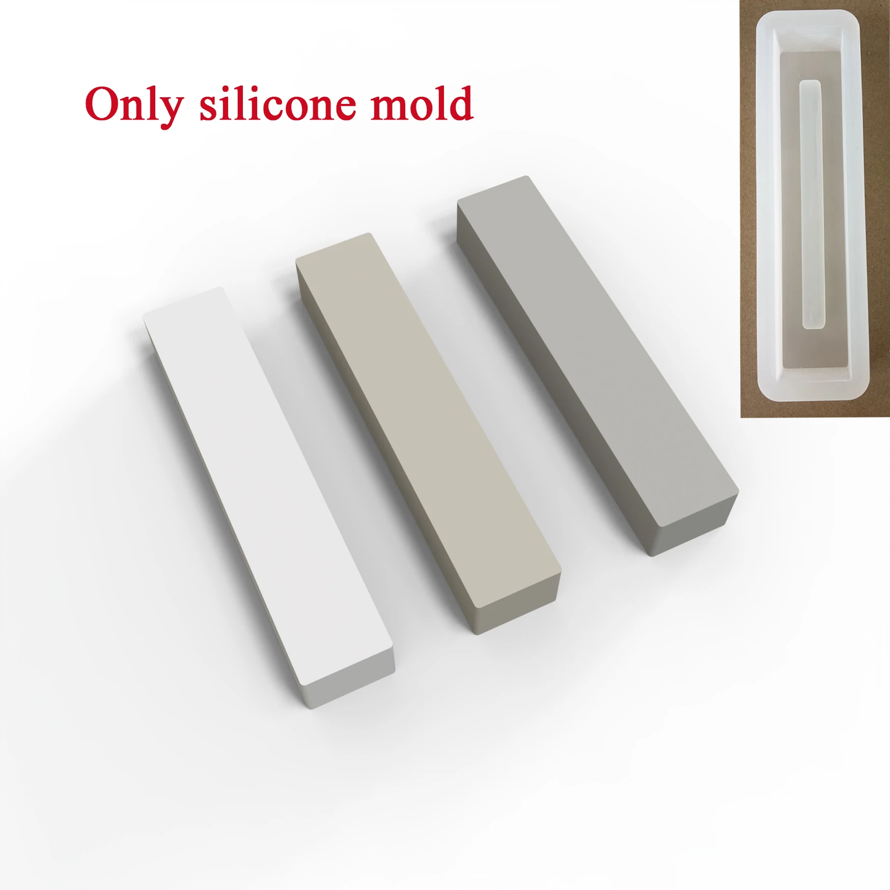 

Concrete & Jesmonite Rectangle Silicone Molds For Mezuzah Cases ,Without pattern，20*3*4cm，Jewish Gift For Home
