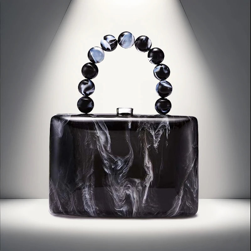 

Acrylic Women's Box Bag Simple Fashion Trend Wedding Party Banquet Handbag Single Shoulder Diagonal Span Bag Banquet Small Bag