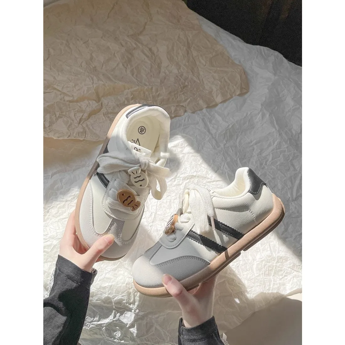 

Универсальные женские повседневные туфли на толстой подошве в стиле ретро, новинка сезона весна-осень, однотонные, на низком каблуке, на все сезоны