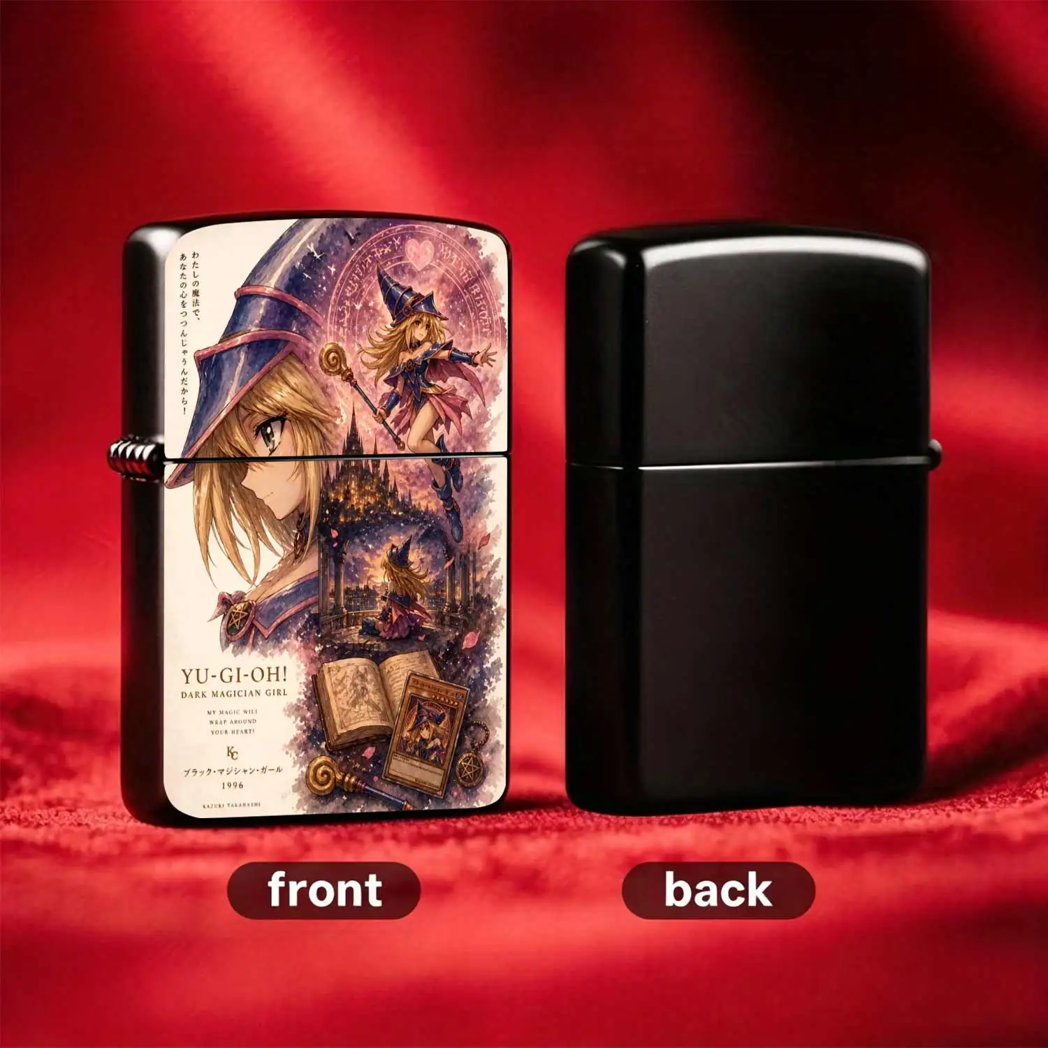 Yu-Gi-Oh! Themed Reusable Flip-Top Pocket Metal Lighter, Featuring Exquisite Dark Magician Girl Print, Windproof Fuel Design, Portable Retro Style Collectible Lighter for Anime Fans, Ideal Gift for Yu-Gi-Oh! Enthusiasts Humorous a