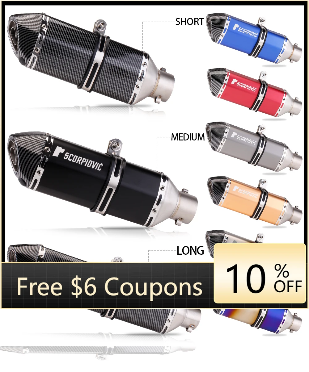 

STLF LC150/NVX/SINPER Motorcycle Exhaust Muffler 470mm Full System Slip on PCX125 PCX150 Scooter Moto Escape Full Exhaust System