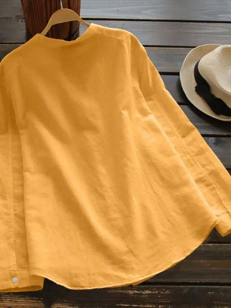 

Милая женская льняная блузка с длинным рукавом для осени, приталенного кроя, из тонкого материала, А-силуэт, с коротким рукавом, для женщин.