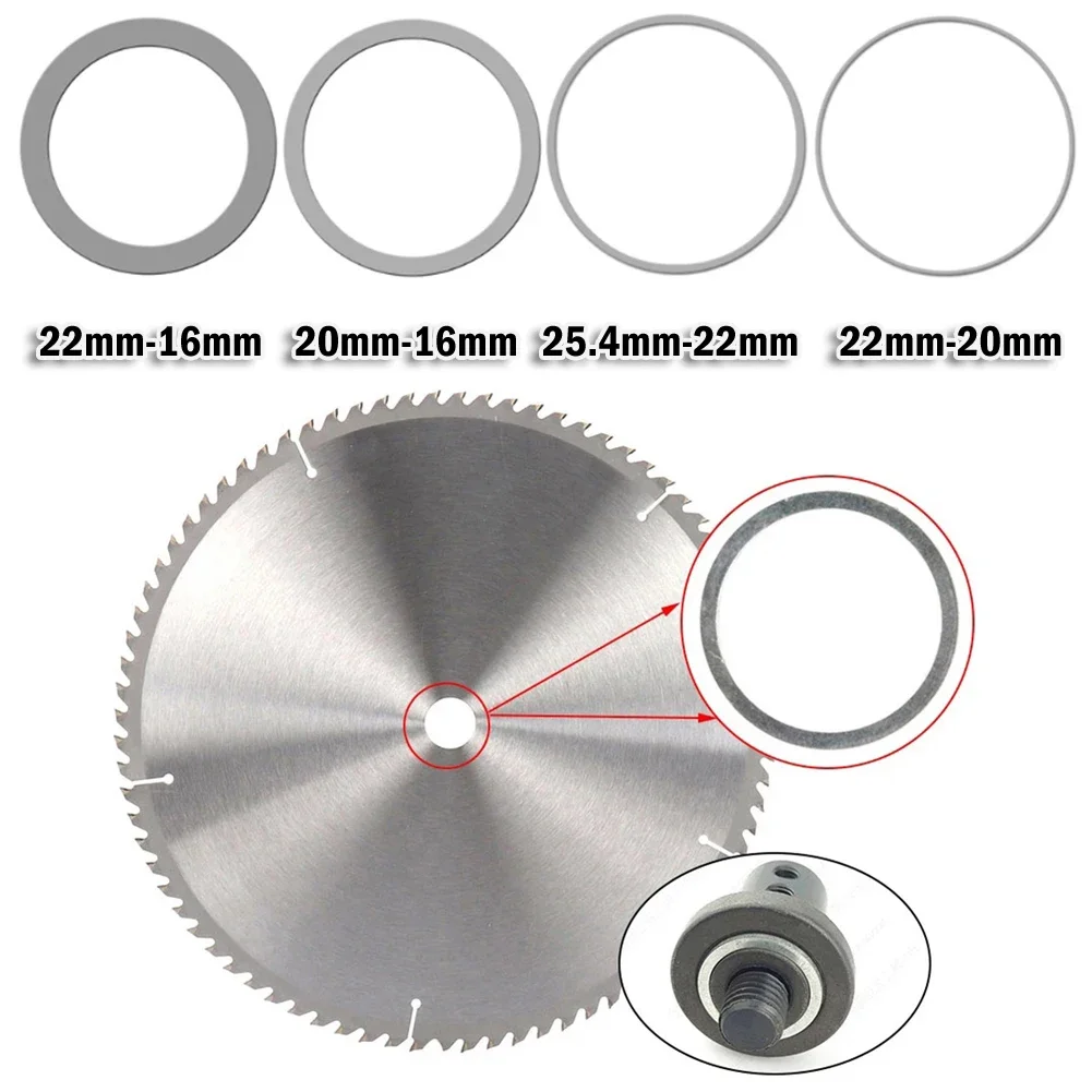 Set gergaji bundar, 4 buah cincin gergaji bundar untuk gergaji bundar pengurangan cincin konversi cincin pemotong cakram bukaan Gasket lubang dalam adaptor