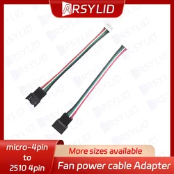 4pin fan Adapter cable, Convert extension cords, VGA card mirco 4pin to mini 4pin fan, 11cm, Support temperature adjustment