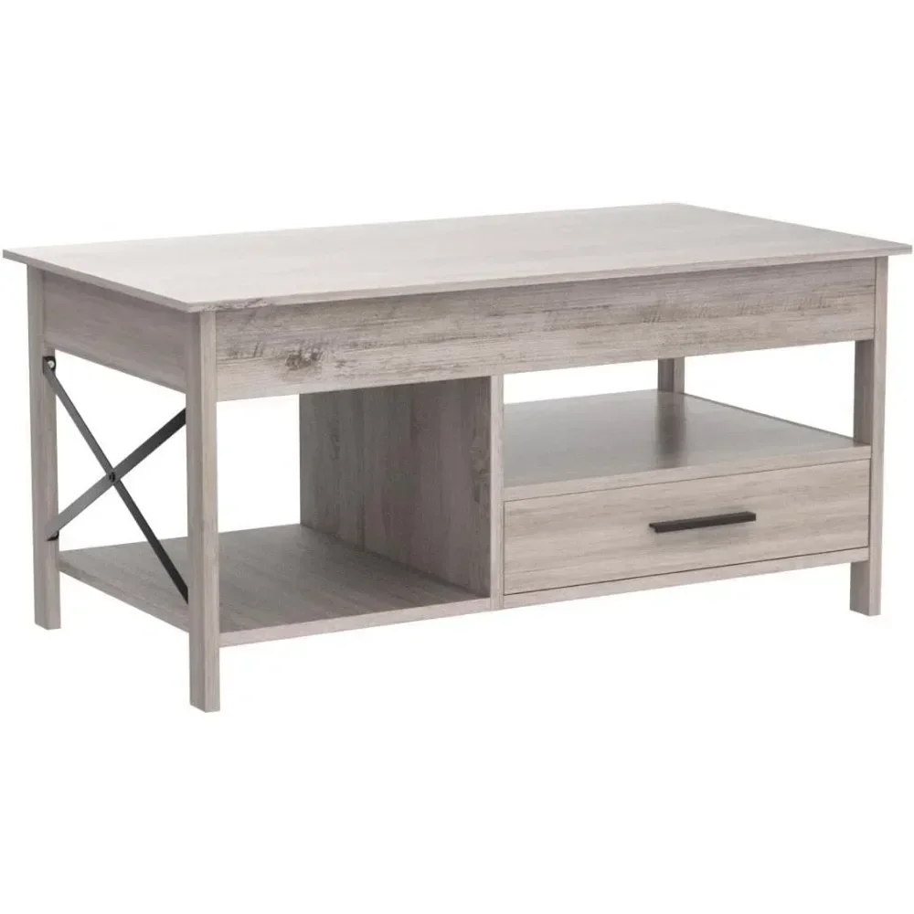 

Nordic Lift Top Coffee Table For Living Room Coffee Tables Luxury Design Hidden Compartment And Metal Frame Grey Furniture