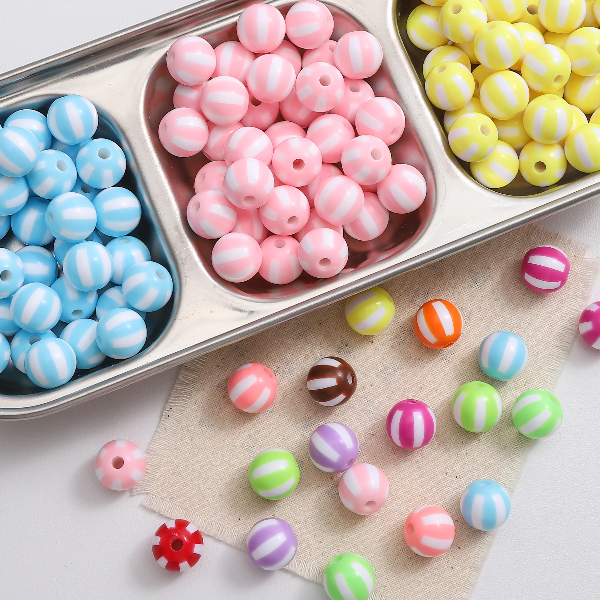 10-20pcs 12mm Acrylic Two Tone Watermelon Beads 2.8mm Hole Mixed Colors DIY Phone Case Bracelet Necklace CharmsCraft Accessories