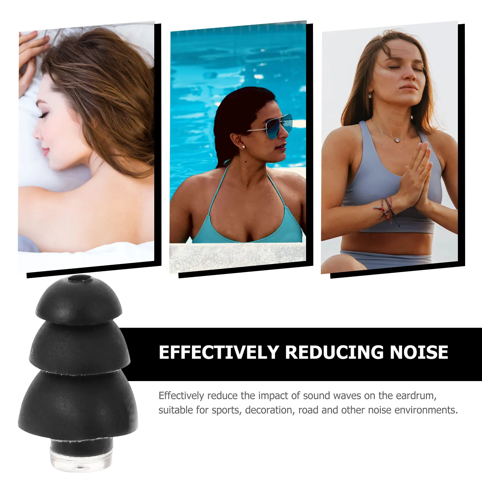 

2 Pairs Anti Noise Ear Plugs Soft Reusable Silicone Barrier Sound Blocking Sleeping Violet Safe for Sports Road Environments