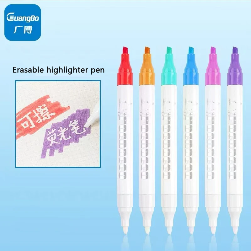 Guangbo Sanrio Erasable Highlighters, 10PC Kawaii Dog Dual Ended No Bleed Marker for Taking Note Underlining Marking Handwriting