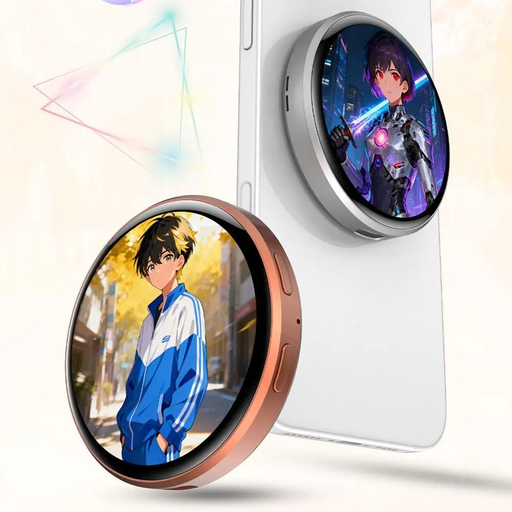 Multifunctional Smart Electronic Badge 1.85 Inch Touchscreen Magnetic Selfie Screen Custom GIF Display Phone Remote Control