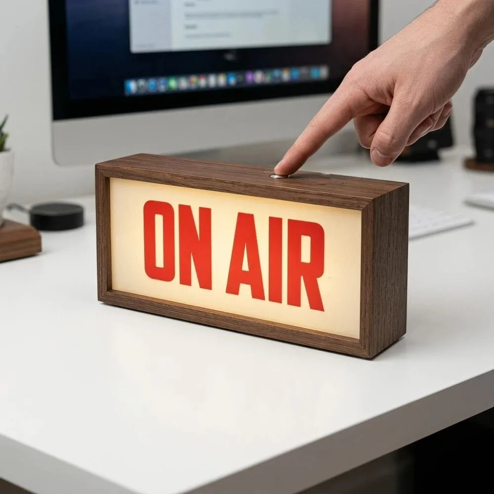 Broadcast ON AIR Sign USB plug in Desk Mount Recording Warning Indicator Lamp Light Up Design Wall Mount