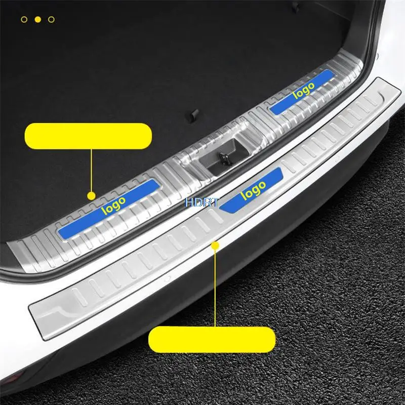 Car Accessories Exterior Sticker Rear Bumper Trim Trunk Guard Tail Door Plate Cover For Toyota Highlander Crown Kluger 2021 +