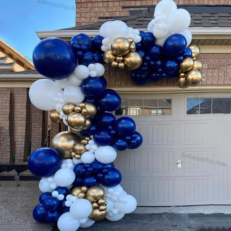 

1Set Navy Blue Gold Balloon Arch Royal Blue White Gold Balloons Garland Kit Graduation Wedding Birthday Party Decorations 2024