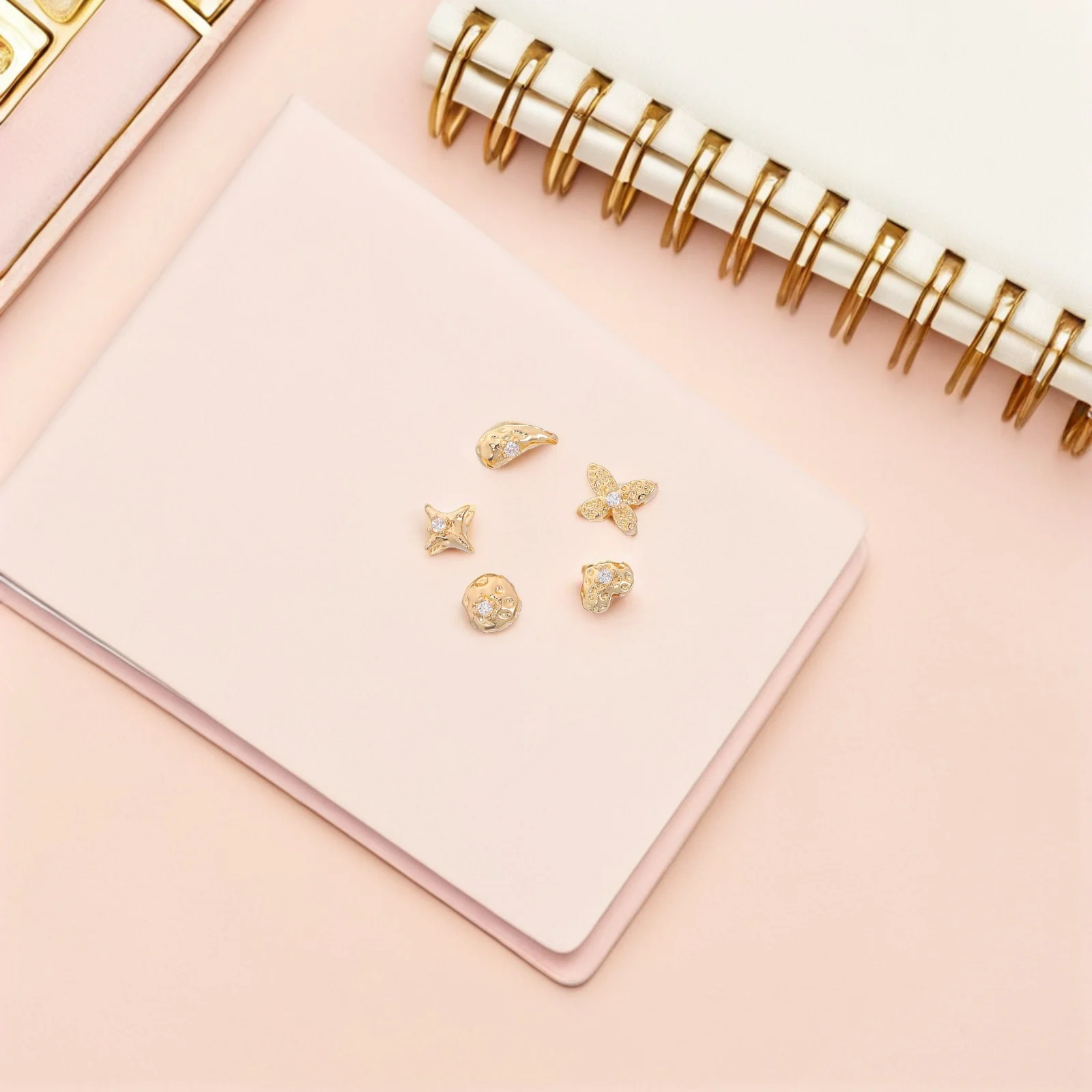 

5pcs Star Shape Brass Butterfly Loose Bead Charm Jewelry Making Spacer Charms Diy Bracelet Necklace Earring Craft Supplies