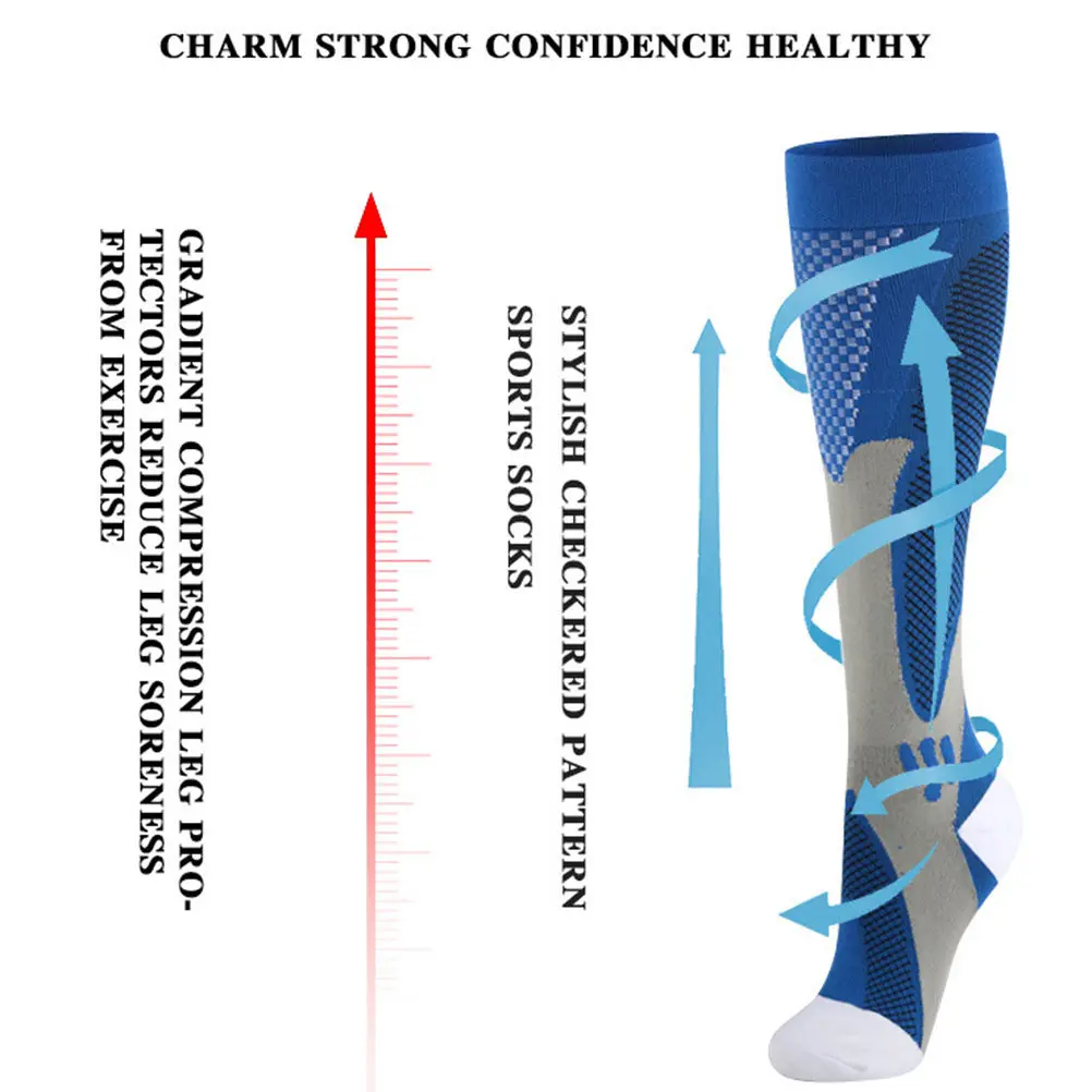 

3Pairs Compression Socks Nylon Breathable Non-Binding Design Relieve Fatigue Reduce Swelling Sports Running Athletic Outdoor