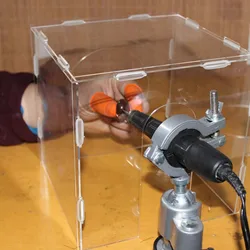 Enclosed Grinding Dust Box Cover Acrylic Transparent with 2 Holes Portable Dust Cage Dust Hood for Buffing Polishing Engraving