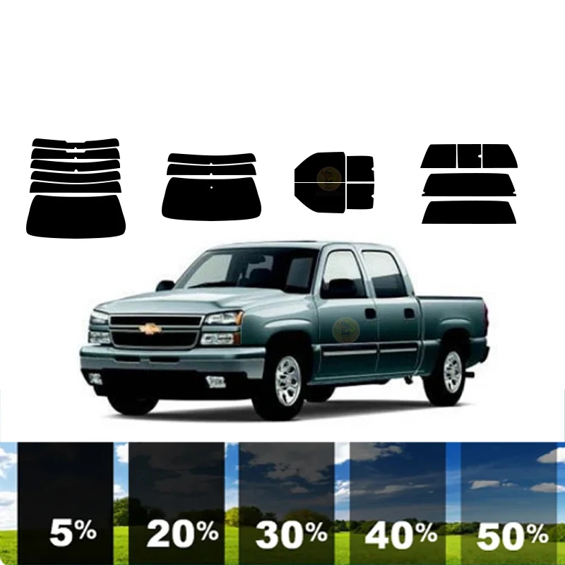 

precut Removable Window Tint Film 100% UVR 5%-70%VLT Heat Insulation Carbon ﻿For CHEVROLET SILVERADO 1500 2 DR PICKUP 2000-2006