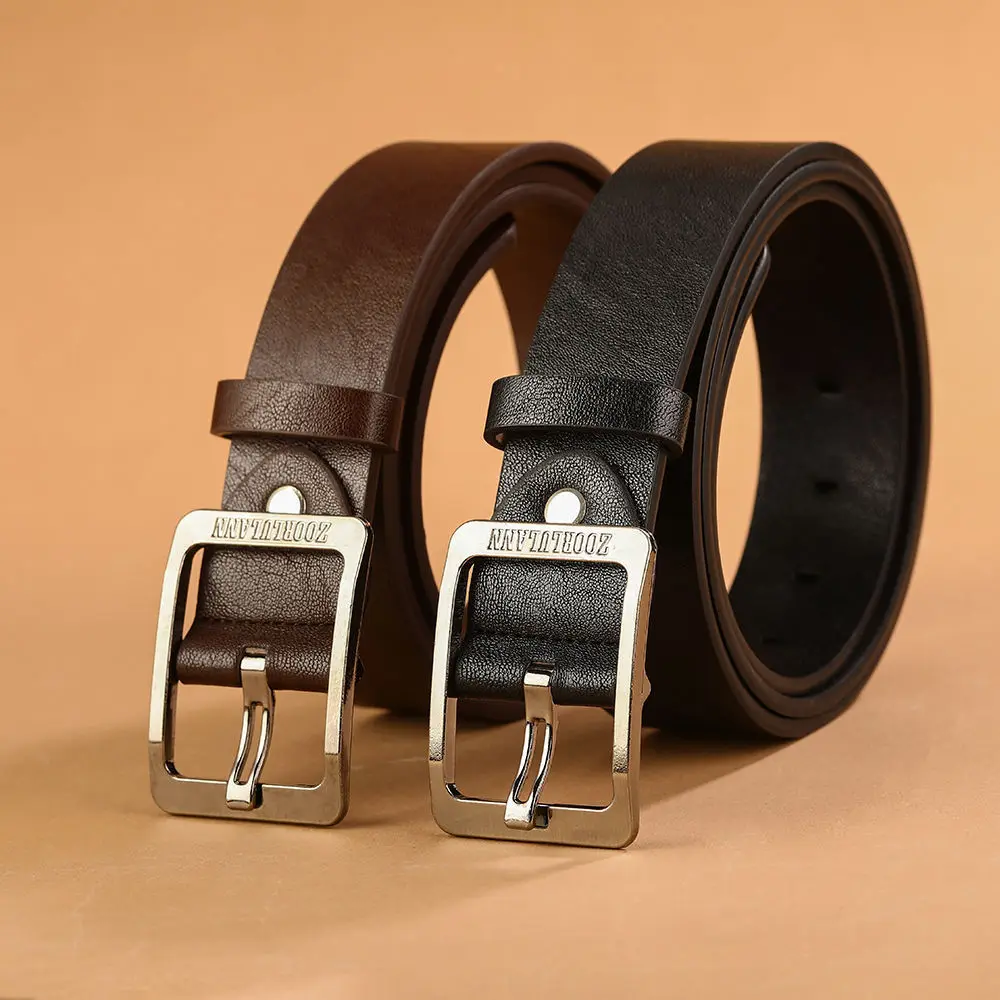 Men's simple and fashionable PU leather belt, casual jeans belt, ideal choice for outdoor parties and holiday gifts, high-qualit