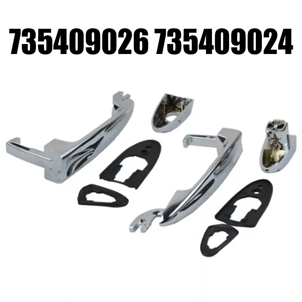 Car Maintenance Silver Door Opener Handle Car Door Handle Quick Installation Replacement Installation Silver Finish ABS Material