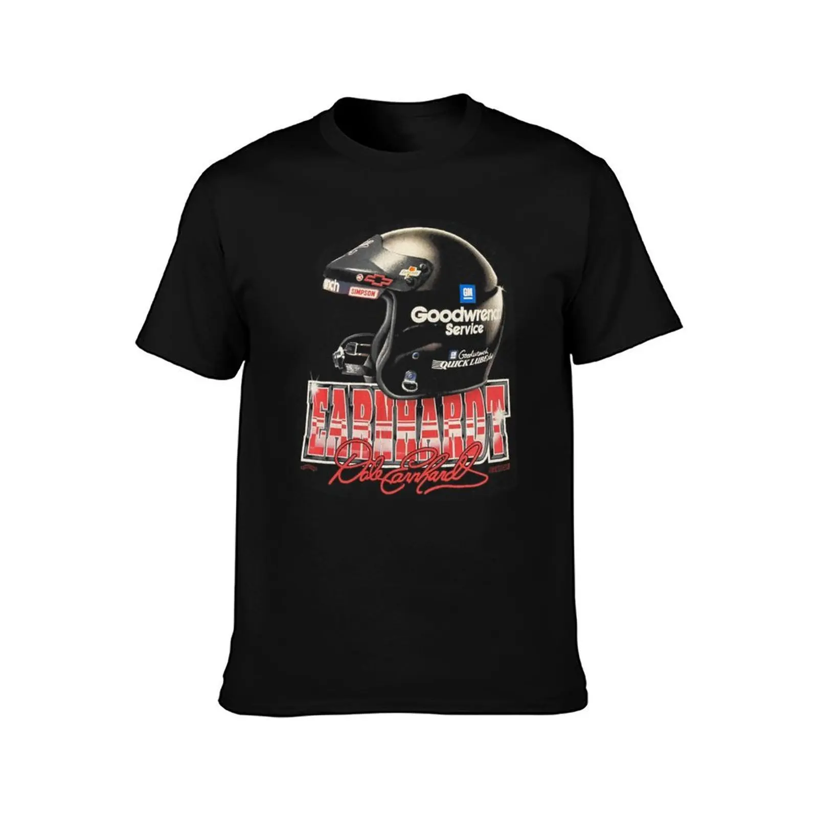 Dale Earnhardt Black Helmet Retro T-Shirt, Summer Casual Cotton Tee, Oversized Streetwear Tops, Vintage Graphic Print