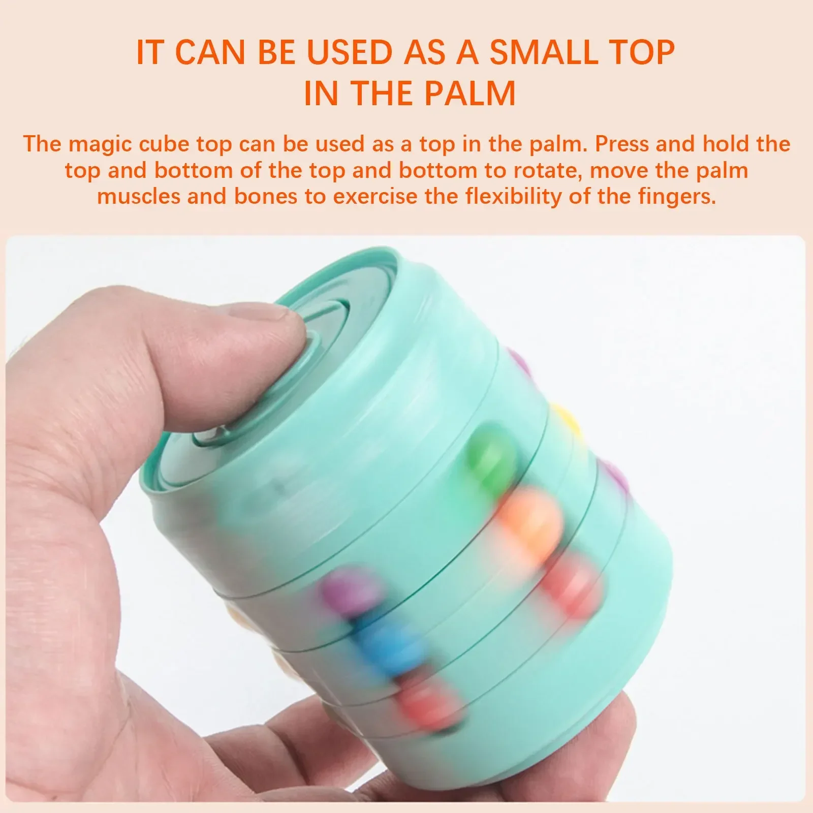 Pop Can Cube 3 In 1 Multiple Functions Fidget Spinner Rotating Magic Bean Cube Top Colorful Beans Finger Spinning Decompression