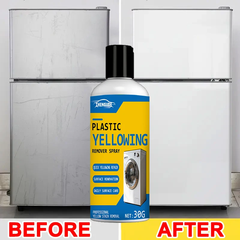 Plastic Yellowing Remover - Yellowing Repair Formula, Suitable for Refrigerators, Car Headlights, Air Conditioning Units, White Appliances - Easy to Spray, Plastic Surface Repair Agent, Suitable for Refrigerators, Panels, and Car Maintenance